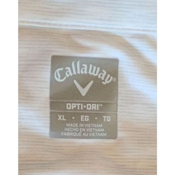 CALLAWAY Golf Shirt Men’s XL White Gray NWT Stretch Polo Collared Opti-Dry New - Picture 11 of 13